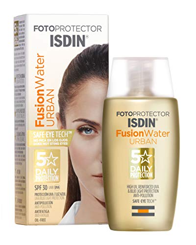 Isdin Fotoprotector Fusion Water Urban SPF 30 - Protector solar Facialultraligero de uso diario para entornos urbanos, protección UVA, luz azul yantipolución, 50 ml Isdin Fotoprotector Fusion Water Urban SPF 30 - Protector solar Facialultraligero de uso diario para entornos urbanos, protección UVA, luz azul yantipolución, 50 ml