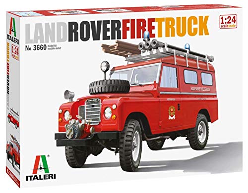 Italeri 3660S-Maqueta de Land Rover Fire Truck (Escala 1:24), diseño de camión, Color Plateado (3660S)