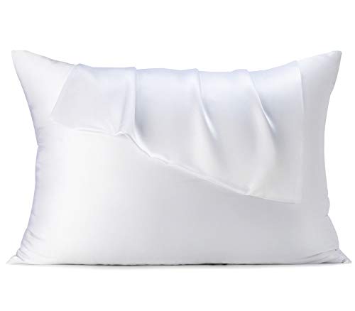 Jaciu Funda de Almohada 100% Seda, para Cabello y Piel, Ambos Lados Funda de Almohada de Seda Morera 21 Momme 600 Hilos Suaves y Transpirables (Blanco, Estándar: 51x76cm, 1 Pieza Jaciu Funda de Almohada 100% Seda, para Cabello y Piel, Ambos Lados Funda de Almohada de Seda Morera 21 Momme 600 Hilos Suaves y Transpirables (Blanco, Estándar: 51x76cm, 1 Pieza