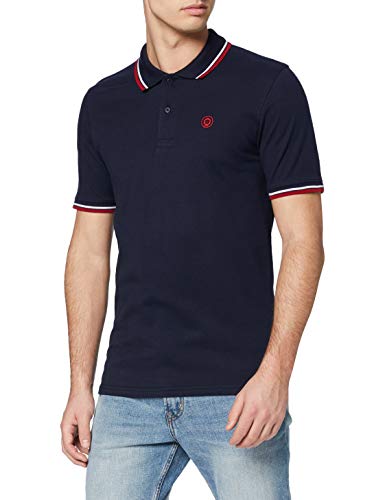 Jack & Jones JJENOAH Polo SS Noos Camisa, Azul Marino, XXL para Hombre