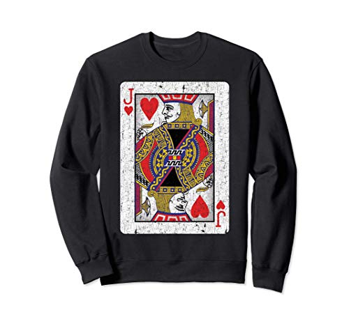 Jack of Hearts Card - Poker, Bridge Player, Costume Sudadera