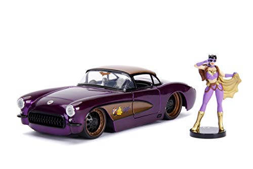 Jada - Figura de Batgirl con Coche Chevy Corvette 1957, con Licencia de DC Comics 100% Auténtica - Escala 1:24
