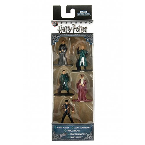 Jada Nano Metalfig Figuras de Harry Potter de pequeño tamaño, Paquete de 5 Unidades:Paquete de 2 Unidades (Harry [séptimo año], Dumbledore, Malfoy Quidditch, Prof McGonagall, Marcus Flint)