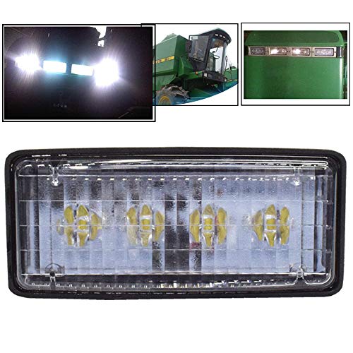 JALN7 1Pcs Foco LED Tractor para John Deere Luces Led Delantera Iluminación Exterior 20W 10-30V Rectángulo Faro de Trabajo Impermeable Floodlight de Vehículo Agrícola Campo