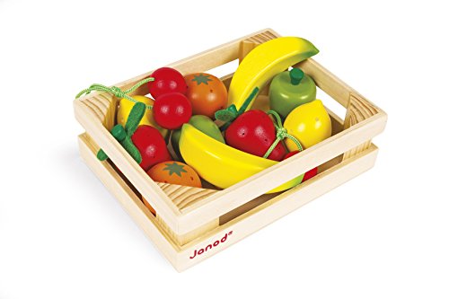 Janod - Frutas de madera, Set de 12 (J05610) , color/modelo surtido