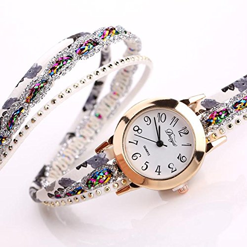 jieGorge Reloj para Mujer, Relojes Reloj Popular para Mujer Pulsera de Lujo Reloj de Pulsera con Piedras Preciosas de Flores, Joyas y Relojes (Dorado)