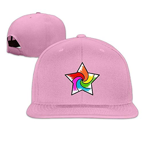 JIMSTRES Rainbow Star Baseball Caps Unisex Flat Bill Adjustable Fashion Snapback Hats