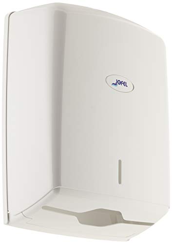 Jofel AH37000 - Dispensador de toallas formato zig-zag, admite 600 toallas, color blanco