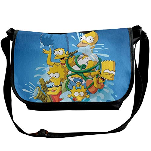 JONINOT Los Simpsons Cartoon Anime Bolsos de Hombro Commute Messenger Bag Bolsos de Trabajo Crossbody Satchel Schoolbag