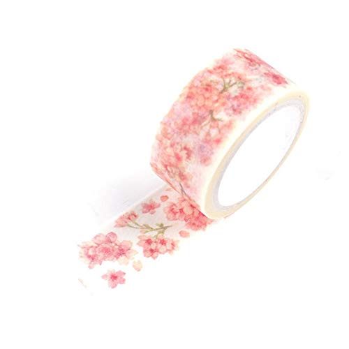 Joy Feel buy 1 ruedas Masking cinta adhesiva DIY Washi Tape ramas flores de cerezo Bonito cinta adhesiva decorativa para mano Cuenta álbum gedenkbuch, 2 cm * 7 M