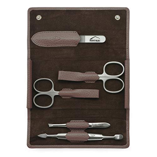 Juego de manicura de 5 piezas de Giesen & Forsthoff, con lima de uñas de cristal, en estuche de cuero | Juego de manicura de primerísima calidad Juego de manicura de 5 piezas de Giesen & Forsthoff, con lima de uñas de cristal, en estuche de cuero | Juego de manicura de primerísima calidad