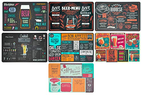 Juego de manteles individuales americanos vintage de plástico lavables 44 x 28 cm, diseño americano, de PVC (juego de 7) Juego de manteles individuales americanos vintage de plástico lavables 44 x 28 cm, diseño americano, de PVC (juego de 7)