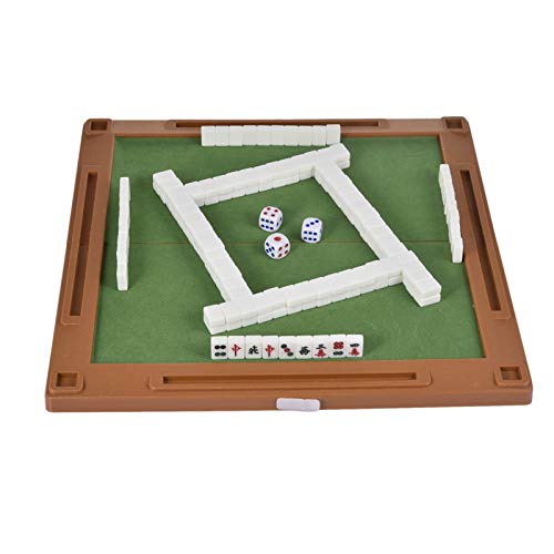 Juego de mesa Mahjong, Mini Mahjong de viaje 6 en 1 con encimera Mahjong Fish, Shrimp and Crab Poker Juego