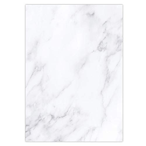 Juego de papel de mármol I por una cara I 50 hojas en DIN A4 I Papel de carta para certificados, invitación de cumpleaños, menú I DV_433 Juego de papel de mármol I por una cara I 50 hojas en DIN A4 I Papel de carta para certificados, invitación de cumpleaños, menú I DV_433
