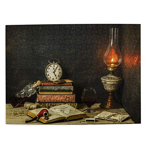 Juego de Puzzle para adultos,Rompecabezas de 500 piezas,juego de rompecabezas de imágenes Bodegón clásico con libros antiguos colocados divertido juego educativo para niños y adultos de juguete Juego de Puzzle para adultos,Rompecabezas de 500 piezas,juego de rompecabezas de imágenes Bodegón clásico con libros antiguos colocados divertido juego educativo para niños y adultos de juguete