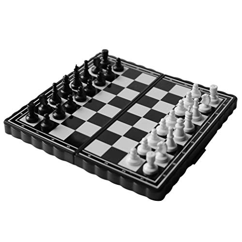 Juego de tablero de ajedrez magnético, plegable con marco, conveniente para llevar a los niños que viajan ajedrez niños adultos, 13.5 * 13.2 * 2.5cm;