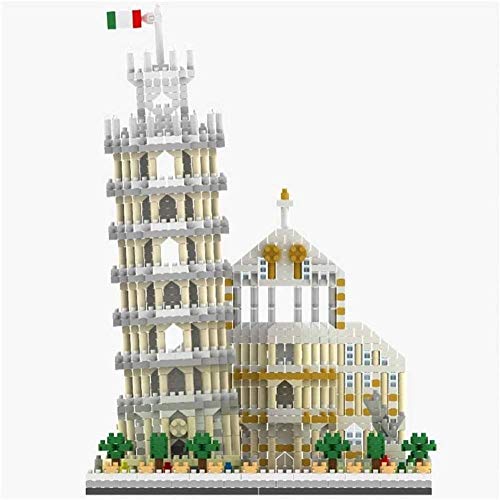 Juego mental Regalo Maquetas de Arquitectura del Mundo La Famosa Torre Inclinada de Pisa Modelo 3D Mini Diamond Building Blocks Nano Ladrillos de Juguete for Adultos de los niños Regalo de cumpleaños