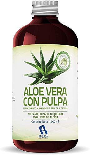 Jugo Aloe Vera Puro | Producto Concentrado a base de Jugo de Aloe Vera Con Pulpa - Suplemento Para Regular el Transito Intestinal -Litro