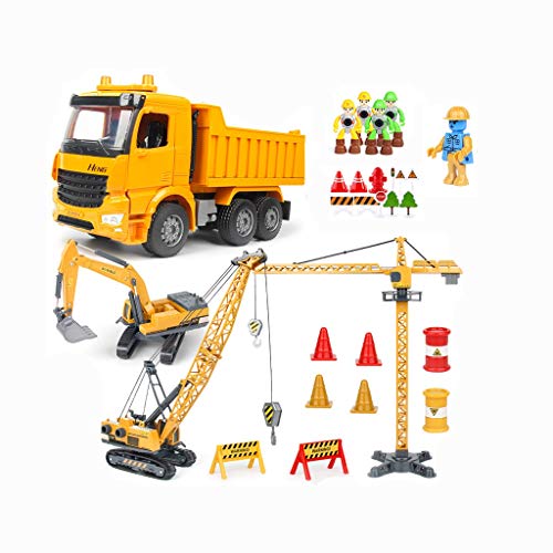 juguete Accesorios Combinación de vehículos Camión construcción de Camiones Excavadora Grúa Grúa (Color : B)