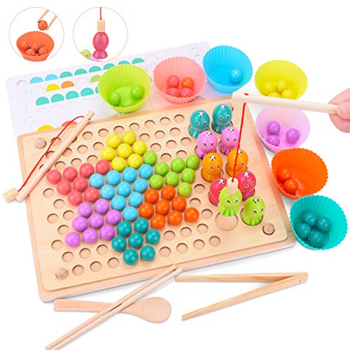Juguete de Madera Niños, Juego de Pesca Magnética Juego de Cuentas de Clip, Creativo Juguete Educativo para Niños y Padres, Educación Temprana Palillos Cuentas Rompecabezas Manos Cerebro Entrenamiento Juguete de Madera Niños, Juego de Pesca Magnética Juego de Cuentas de Clip, Creativo Juguete Educativo para Niños y Padres, Educación Temprana Palillos Cuentas Rompecabezas Manos Cerebro Entrenamiento