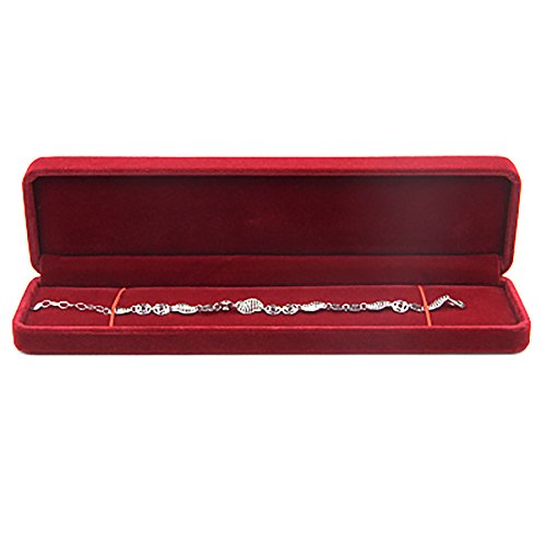JUNGEN® Estuche de joyería de Franela para Pulsera, Organizador de Joyerías, Collar Joyería Caja de Almacenamiento Boda Regalo (Rojo)