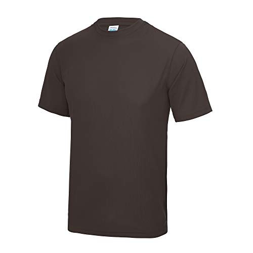 Just Cool - Camiseta lisa para hombre, Primavera-Verano, envolvente, Liso, Manga Corta, Hombre, color Chocolate caliente, tamaño XL