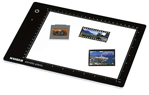 'Kaiser Fototechnik 2453 LED de Bombilla Placa"Slimlite plano, 5000 K, intensidad regulable, funcionamiento de red y batería, superficie de luz 22 x 16 cm Negro 'Kaiser Fototechnik 2453 LED de Bombilla Placa"Slimlite plano, 5000 K, intensidad regulable, funcionamiento de red y batería, superficie de luz 22 x 16 cm Negro