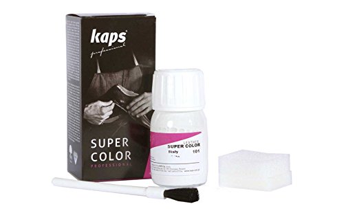 Kaps Tinte para Zapatos y Bolsos de Cuero y Textil con Esponja y Brocha, Super Color, 70 Colores (112 - rojo)