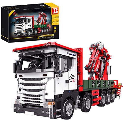 KEAYO Camión técnico Scania R560, camión teledirigido con grúa giratoria, 8 motores, 2 baterías, compatible con la técnica Lego