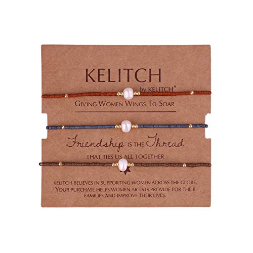 KELITCH Mezcla de Perlas de Colores Miyuki Beads Charm Amistad Pulseras Pulsera elástica Hecha a Mano Pulseras Ajustables para Mujeres y niñas 3 Piezas- Combinación R KELITCH Mezcla de Perlas de Colores Miyuki Beads Charm Amistad Pulseras Pulsera elástica Hecha a Mano Pulseras Ajustables para Mujeres y niñas 3 Piezas- Combinación R