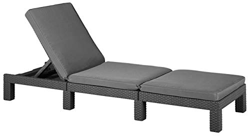 Keter Daytona Tumbona de jardín, Grafito, 195 x 65 x 22 cm Keter Daytona Tumbona de jardín, Grafito, 195 x 65 x 22 cm