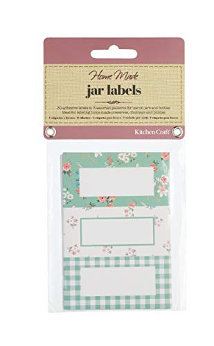 KitchenCraft Etiquetas para tarros de mermelada para tarros y botellas, papel, Verde, pack de 30