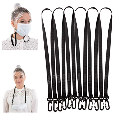 KNOCKY 6 Cordones para Mascarillas - Enganches Sujeta Mascarillas Salvaorejas para Cuello de Color Negro - Alivia tus Orejas con las Cintas Colgantes Mascarillas KNOCKY 6 Cordones para Mascarillas - Enganches Sujeta Mascarillas Salvaorejas para Cuello de Color Negro - Alivia tus Orejas con las Cintas Colgantes Mascarillas
