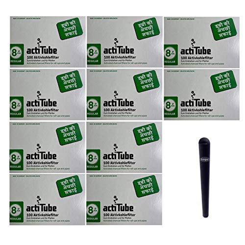 kogu actiTube - Juego de filtros de carbón activo con 2 tapas de cerámica, 8 mm, incluye funda J (10 x 100 (1000)) kogu actiTube - Juego de filtros de carbón activo con 2 tapas de cerámica, 8 mm, incluye funda J (10 x 100 (1000))