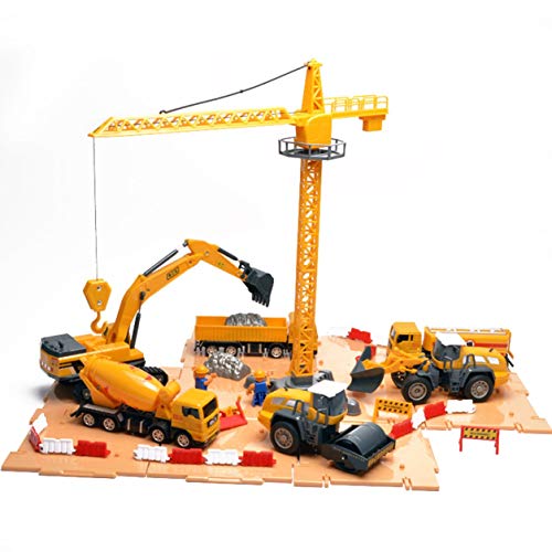 Kongqiabona-UK Juguete para niños, camión de construcción, Excavadora, grúa, Rodillo de Carretera, Juego de Excavadora, Juego de simulación de Coche, Modelo de Juguete