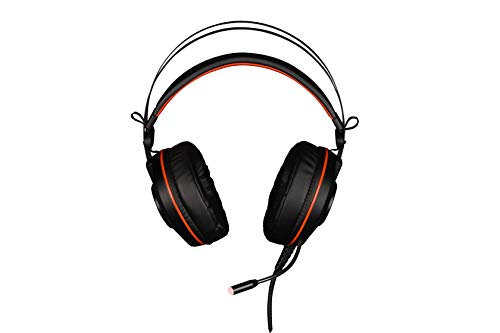 Konix WOT GH-40 - Auriculares para Videojuegos con micrófono omnidireccional, retroiluminación LED, Color Naranja