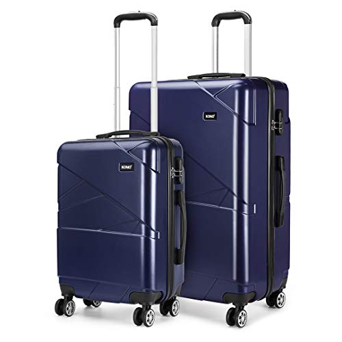 Kono Juego de Equipaje de 2 Maletas rígidas para PC Maleta Ligera con 4 Ruedas giratorias, Cabina + Juego Grande (Armada) Kono Juego de Equipaje de 2 Maletas rígidas para PC Maleta Ligera con 4 Ruedas giratorias, Cabina + Juego Grande (Armada)