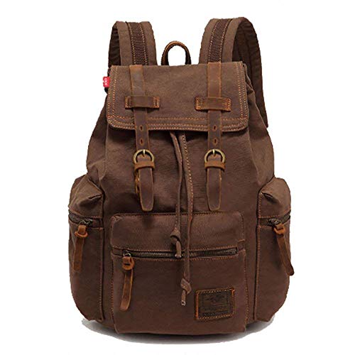 Koolehaoda Vintage Canvas Bolsos/Mochila Mochilas Viajes Senderismo camping Mochila Senderismo Bolsa de viaje Laptop Mochila Bolso Mochila Escolar para Outdoor Sports Tiempo Libre, (café)