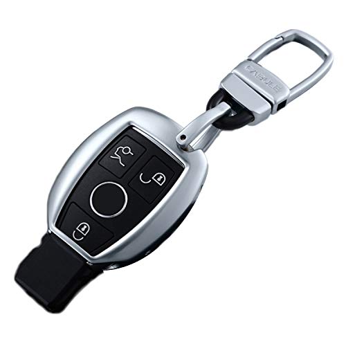 Kwak's Funda para llave de coche compatible con Mercedes Benz Clase G / clase C / GLC / GLA 200 / GLA cubierta de llave de aleación de aluminio para llave de coche