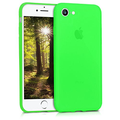 kwmobile Funda Compatible con Apple iPhone 7/8 / SE (2020) - Carcasa de TPU Silicona - Protector Trasero en Verde neón