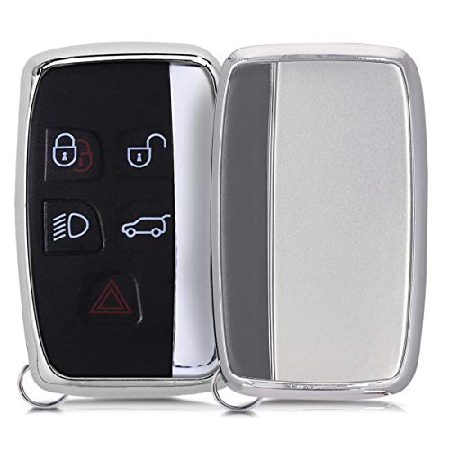 kwmobile Funda Compatible con Land Rover Jaguar Llave de Coche con Control Remoto de 5 Botones - Carcasa Suave de TPU - Cover de Mando y Control de Auto en Plateado Brillante kwmobile Funda Compatible con Land Rover Jaguar Llave de Coche con Control Remoto de 5 Botones - Carcasa Suave de TPU - Cover de Mando y Control de Auto en Plateado Brillante