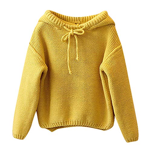Kyouth Ropa Nio Niño con capucha suéter de punto para 56 años Amarillo