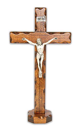 La Balestra Crucifijo de madera – Cristo plateado 999 – Base de apoyo – Fabricado en Umbria – Italia – (18,7 x 9,50 x 3 cm) La Balestra Crucifijo de madera – Cristo plateado 999 – Base de apoyo – Fabricado en Umbria – Italia – (18,7 x 9,50 x 3 cm)