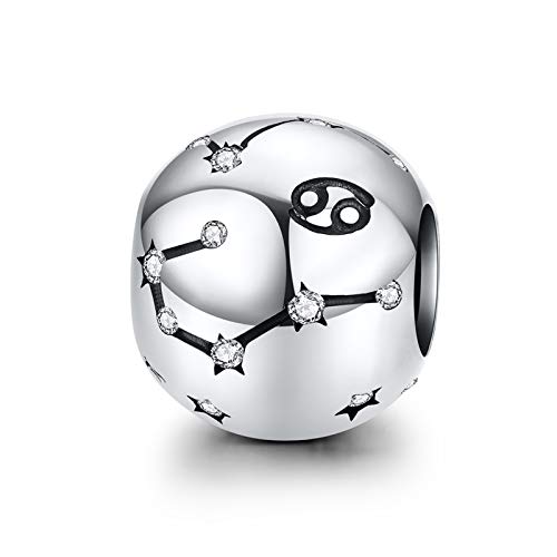 LaMenars 12 Constelación Abalorios Charms Plata de Ley 925, Abalorios de Zodiaco Compatible con Pulsera Europeo, Regalo de Cumpleaños Significativo (Cáncer (6.21-7.22)) LaMenars 12 Constelación Abalorios Charms Plata de Ley 925, Abalorios de Zodiaco Compatible con Pulsera Europeo, Regalo de Cumpleaños Significativo (Cáncer (6.21-7.22))