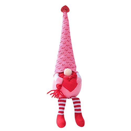 Lanceasy Muñeca de peluche Gnome, decoración para San Valentín, brilla en la oscuridad Lanceasy Muñeca de peluche Gnome, decoración para San Valentín, brilla en la oscuridad