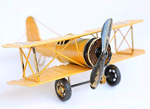 Large 8.5 '' Retro Airplane Modelo de avión, decoración del hogar Adorno de avión de juguete, oficina en casa decoración de escritorio, Retro Primera Guerra Mundial alas alemanas Modelo-ww1 aviones