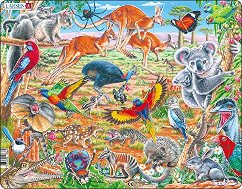 Larsen FH45 La Fauna única de Australia, Puzzle de Marco con 60 Piezas