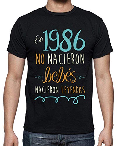 latostadora - Camiseta 1986, 33 Anos para Hombre Negro L