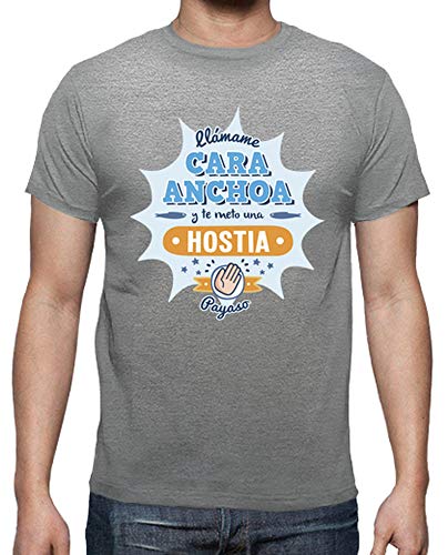 latostadora - Camiseta Llamame Cara Anchoa para Hombre Gris vigoré S latostadora - Camiseta Llamame Cara Anchoa para Hombre Gris vigoré S