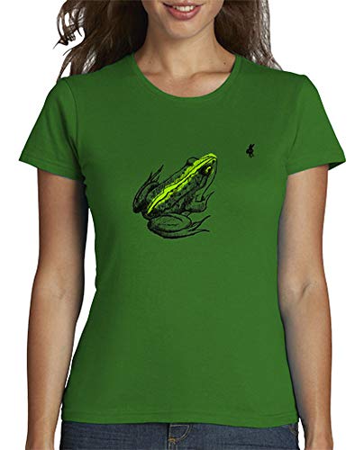 latostadora - Camiseta Rana para Mujer Verde S
